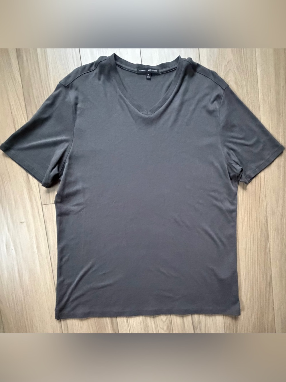 Robert Barakett Dark Gray T-Shirt Mens XL Pima Cotton V-Neck Tee Short Sleeve